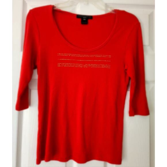 Sweater/Knit-Sanctuary Knits-Tangerine-Matching Rhinestones-Size MED - Picture 2 of 9